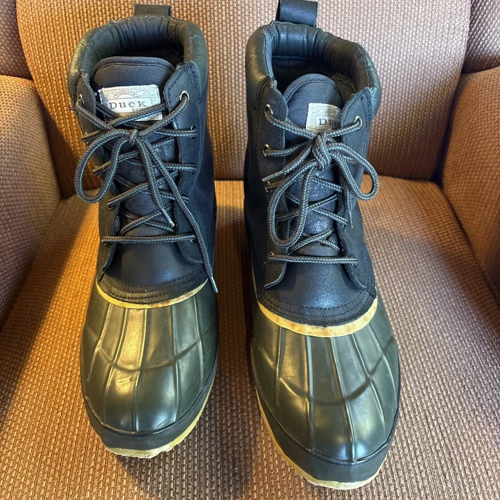 Green Duck Hiking Snow Boots Sz 12 Vintage 1970s Green/Black Excellent Condition